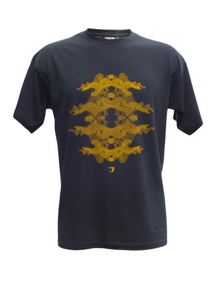 WEIRDWAVE Fractal Waves Tee-shirt Used Black